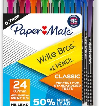 Paper Mate Mechanical Pencils, Write Bros. Classic Number 2 Pencil, 0.7mm, 24 Count - Classroom Supplies, Back to School, Great for Standardized Tests