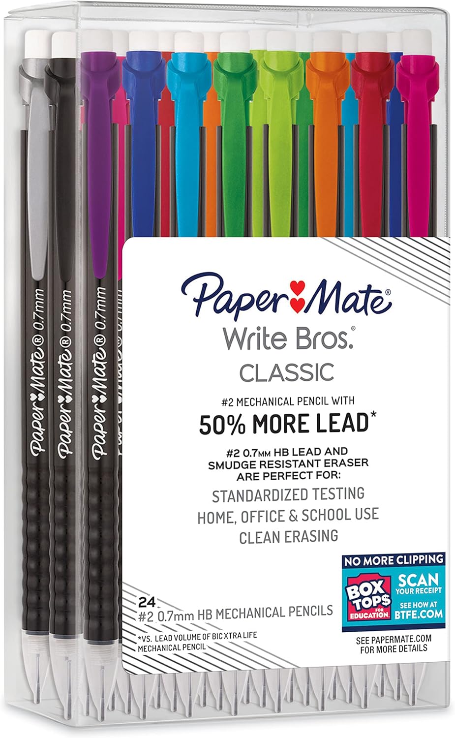 Paper Mate Mechanical Pencils, Write Bros. Classic Number 2 Pencil, 0.7mm, 24 Count - Classroom Supplies, Back to School, Great for Standardized Tests - Image 6