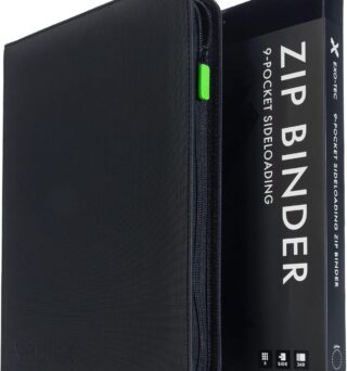 Vault X 9 Pocket Zip Binder, 360 Cards, Exo-Tec Material, 20 Side-Loading Pages (Black)
